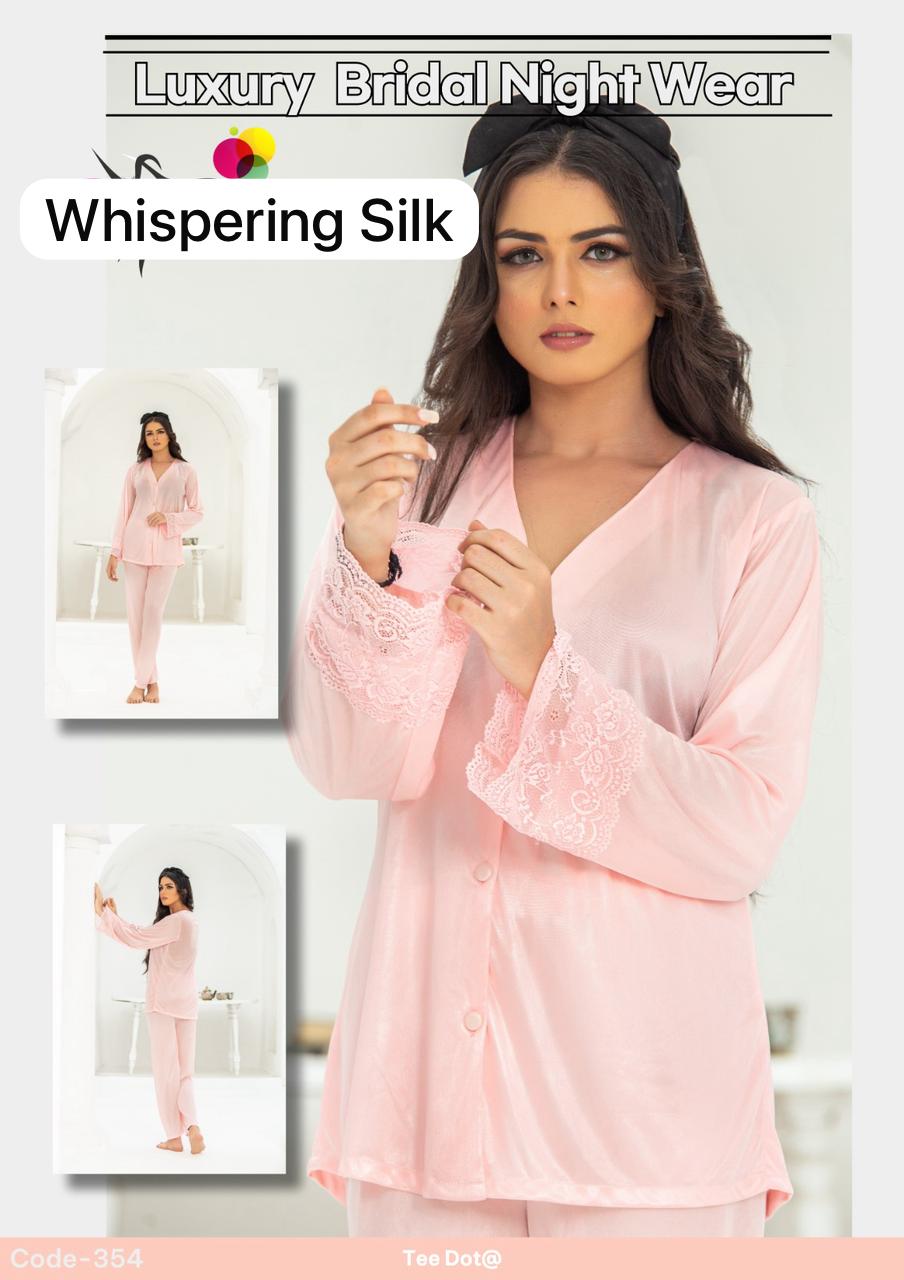 Blush Lace 2-Piece Bridal Pajama Set – Button-Down Satin Comfort